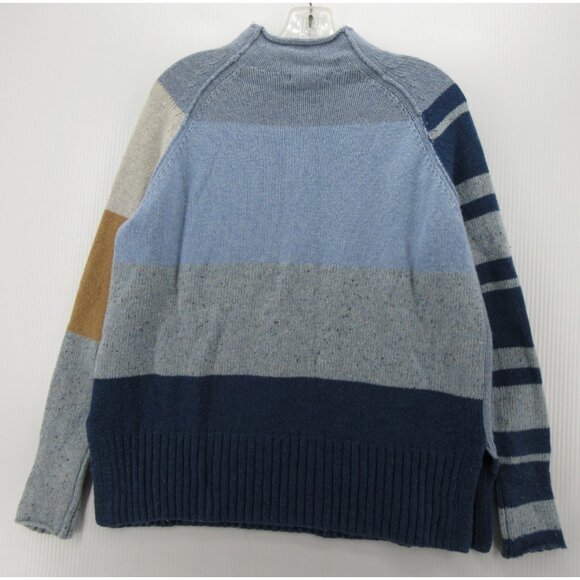 Zaket & Plover Sweater XS Roll Neck Merino Wool Colorblock Striped * - Picture 7 of 11